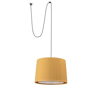 Lustra/Pendul decorativ cu cablu si stecher SAMBA negru/galben