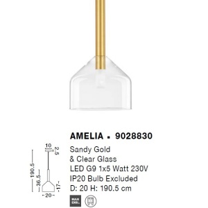 Lustra/Pendul design decorativ modern AMELIA 122042 universul-luminii.ro