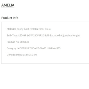 Lustra/Pendul design modern AMELIA D-15cm 139082 universul-luminii.ro
