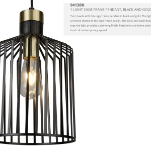 Lustra / Pendul design modern Bird Cage 9413BK SRT - Img 3