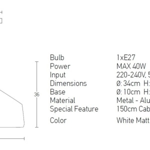 Lustra, Pendul design nordic White - Img 3