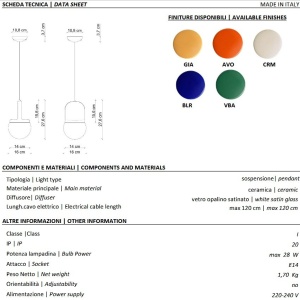 Lustra, Pendul din ceramica design italian Habea - Img 6
