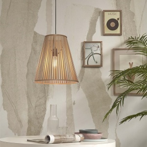 Lustra/Pendul eco din bambus Merapi tapered L, nat 213442 universul-luminii.ro