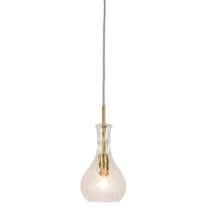 Lustra, Pendul elegant din sticla Brussels transparent/gold, drop