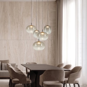 Lustra/Pendul LED design decorativ VITRO maro/negru