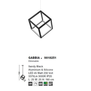 Lustra / Pendul LED design modern geometric GABBIA negru NVL-9818251 75502 universul-luminii.ro