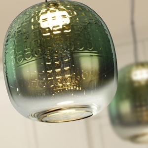 Lustra, Pendul LED modern sticla verde Mares 29cm - Img 2