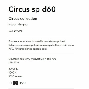 Lustra / Pendul LED suspendata design modern circular Circus sp d60 neagra - Img 3