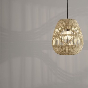 Lustra / Pendul modern design natural ratan MARLO D-30cm 205422 universul-luminii.ro