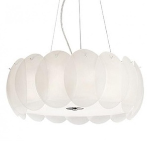 Lustra, Pendul modern inaltime reglabila, diam.55cm OVALINO SP8 BIANCO 090481