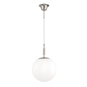 Lustra, Pendul realizat manual ARTDESIGN 25cm, crom satinat/ alb opac