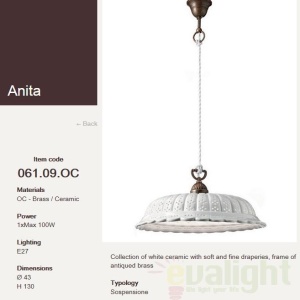 Lustra, Pendul rustic fabricat manual diametru 43cm Anita 061.09.OC - Img 4