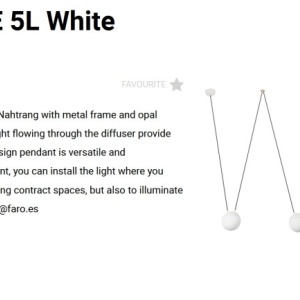 Lustra/Pendul stil minimalist MINE PC SPACE alb 5L - Img 4