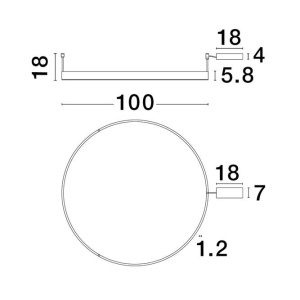 Lustra/Plafoniera LED dimabila design circular MOTIF 100cm - Img 5
