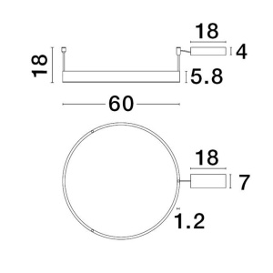 Lustra/Plafoniera LED dimabila design circular MOTIF Black 60cm 214022 universul-luminii.ro