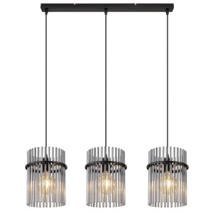 Lustra suspendata 3L design modern GORLEY negru, fumuriu 134672 universul-luminii.ro