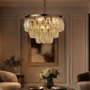 Lustra suspendata Alba 4Lt, antic brass/ champagne