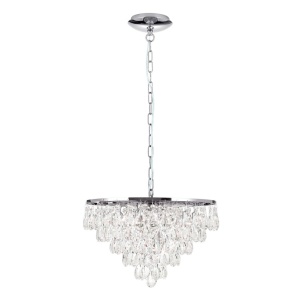 Lustra suspendata cristal K9 design elegant CELESTE D-45 crom 156462 universul-luminii.ro