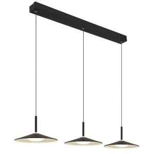 Lustra suspendata cu 3 pendule LED metal negru LAMPONE