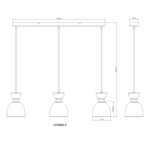 Lustra suspendata design decorativ MASSEY alb 15769W-3 GL 247842 universul-luminii.ro