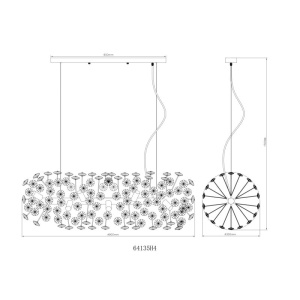 Lustra suspendata design elegant KATRINA L-90cm auriu 64135H4 GL 247462 universul-luminii.ro