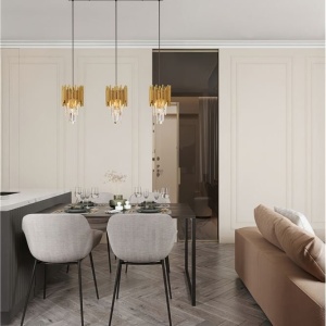 Lustra suspendata design elegant MAGNOLIA 3L aurie - Img 2