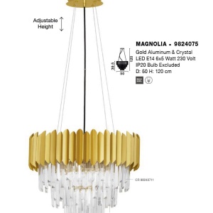 Lustra suspendata design elegant MAGNOLIA aurie - Img 3