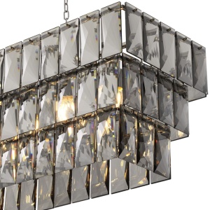 Lustra suspendata design LUX Amazone Rectangular, nickel/ sticla fumurie 115383 HZ 98032 universul-luminii.ro