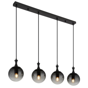 Lustra suspendata design modern DALTON 4L negru/fumuriu - Img 1