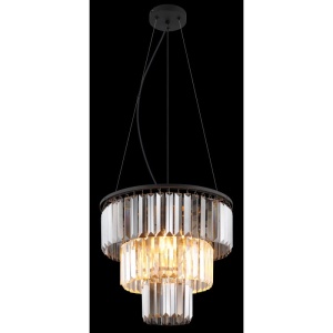 Lustra suspendata design modern NAXIS 3L negru/fumuriu 157612 universul-luminii.ro