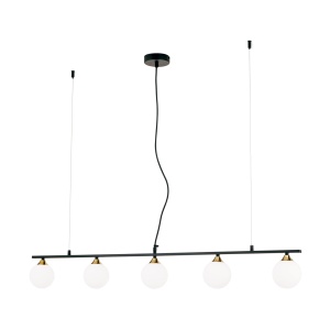 Lustra suspendata design modern SNOWWHITE 5L negru/auriu - Img 4