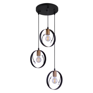 Lustra suspendata design modern VIGO negru 15346-3 GL 88072 universul-luminii.ro