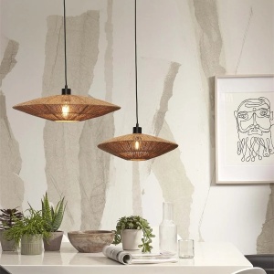Lustra suspendata eco din iuta Iguazu disc 55cm 224792 universul-luminii.ro