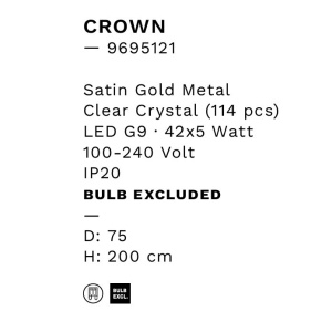 Lustra suspendata eleganta design modern Crown 75cm 156102 universul-luminii.ro