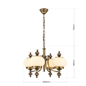 Lustra suspendata eleganta stil clasic Nostalgie 4L patina/ champagne 241432 universul-luminii.ro