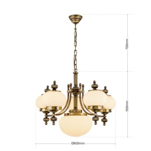 Lustra suspendata eleganta stil clasic Nostalgie 6L patina/ champagne 241452 universul-luminii.ro
