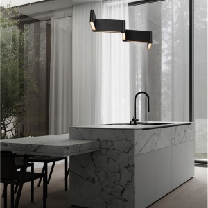 Lustra suspendata LED aluminiu negru FLUSSO - Img 10