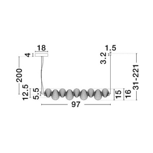Lustra suspendata LED design modern Leda auriu - Img 8