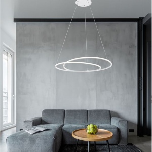 Lustra suspendata LED design modern Viarregio alb - Img 5