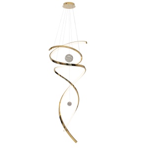 Lustra suspendata LED dimabila, design elegant RITZ auriu P0427D MX - Img 2