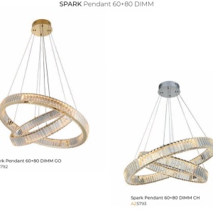 Lustra suspendata LED SPARK 60+80 DIMM CH - Img 3