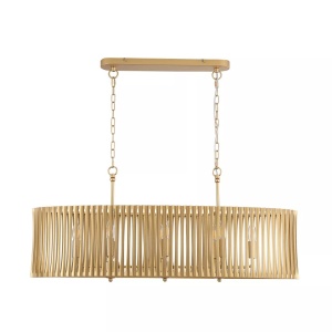 Lustra suspendata masa sufragerie metal auriu Split 8Lt Oval - Img 3