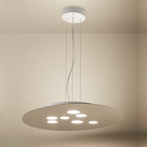 Lustra suspendata moderna Luna 60x72,5cm, alb sau gri