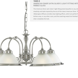 Lustra suspendata stil clasic American Diner 5L argintiu 1045-5 SRT 73892 universul-luminii.ro