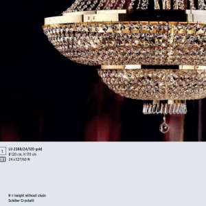 Lustra suspendata XXL cristal Schöler design de lux Sheraton 120cm, 24K gold plated 96462 universul-luminii.ro