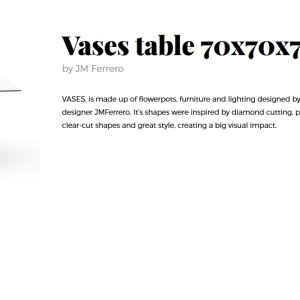 Masa de exterior / interior design modern premium VASES 70x70cm - Img 2