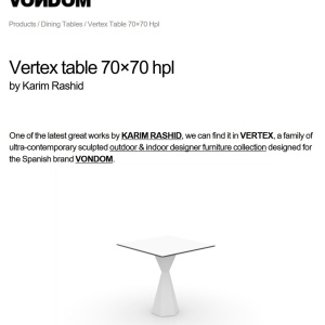 Masa de exterior / interior design modern premium VERTEX 70x70cm - Img 3