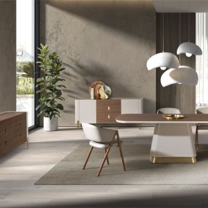 Masa deosebita design LUX Walnut-Bej 200x95cm - Img 4