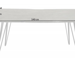 Masa design industrial vintage Scorpion 140cm, salcam gri - Img 7