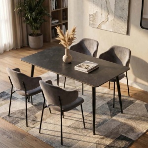 Masa dining cu blat ceramic Milano gri 120x80cm
